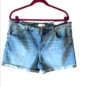 Loft High Rise Jean Shorts. Rolled Cuff. Light Medium Wash. Size 14